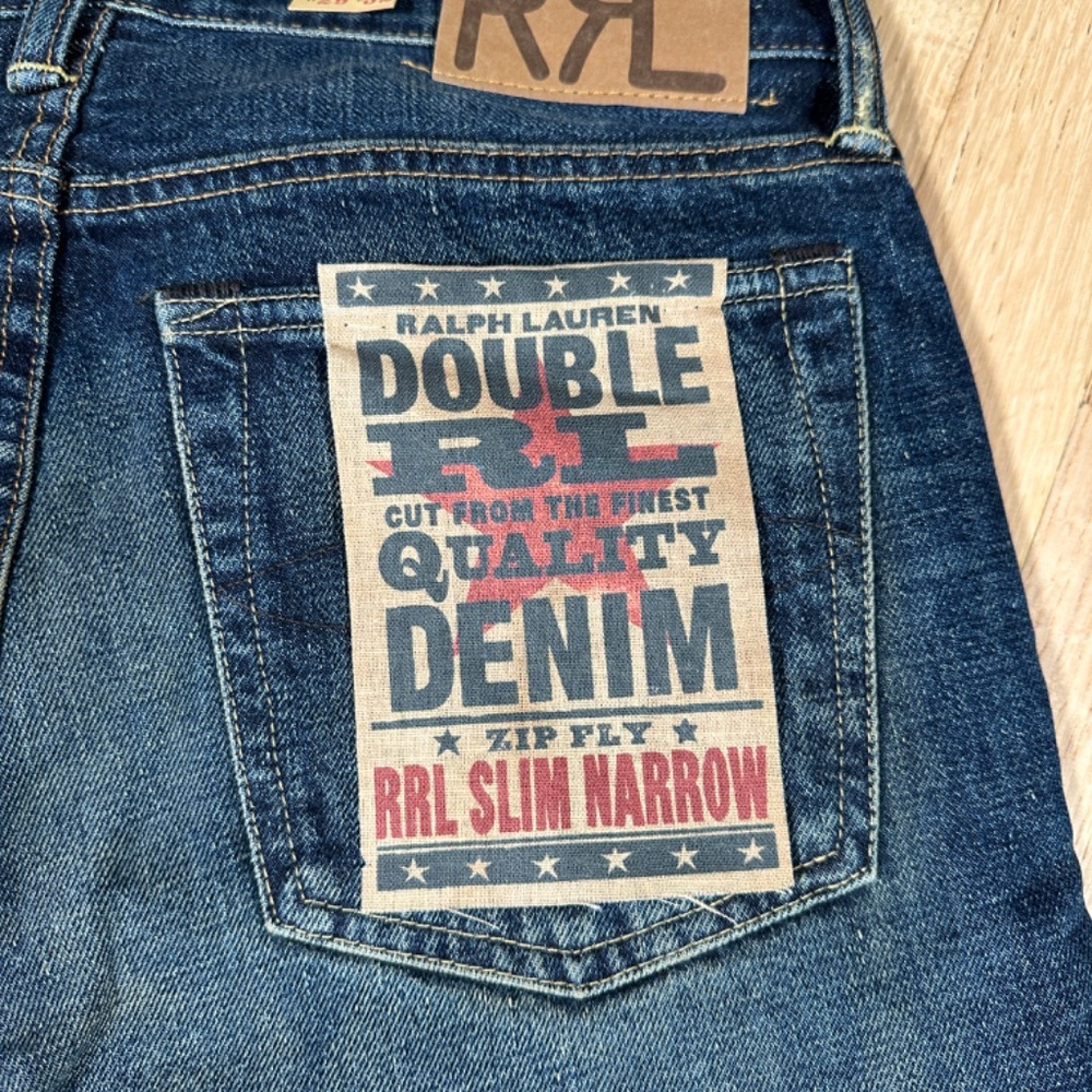 Ralph Lauren Double RL RRL Jeans Size W29XL32 Slim Narrow Brand New With Tags - Picture 9 of 12